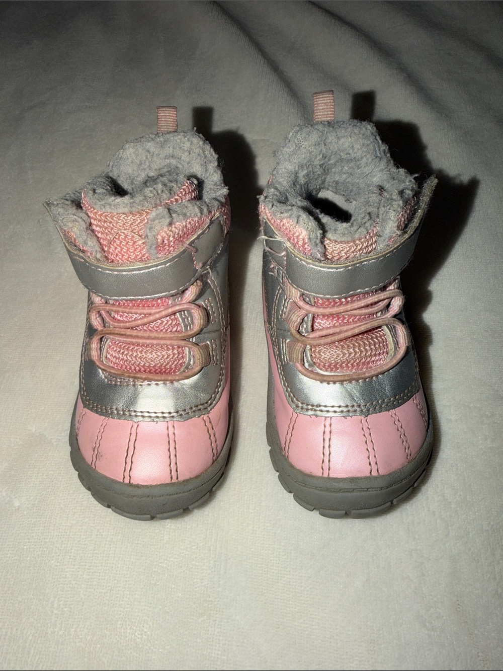 Pink and Grey Girls' Winter Boots